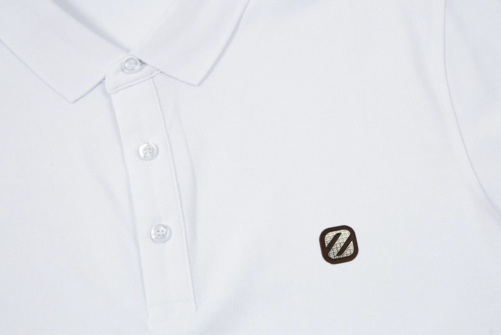 ZEGNA LOGO Polo ， Retro Same Style Versatile : White Black Size：M-3XL